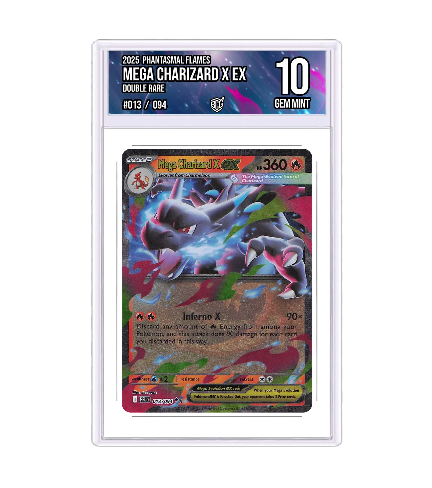 Mega Charizard X ex 013/094 · BCG 10 Gem Mint — front