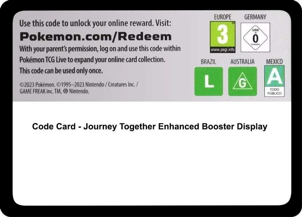 Code Card - Journey Together Enhanced Booster Display TG220 — front