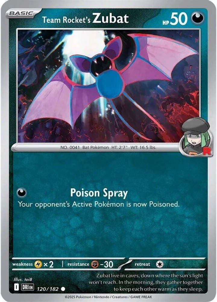 Team Rocket's Zubat 120/182 — front