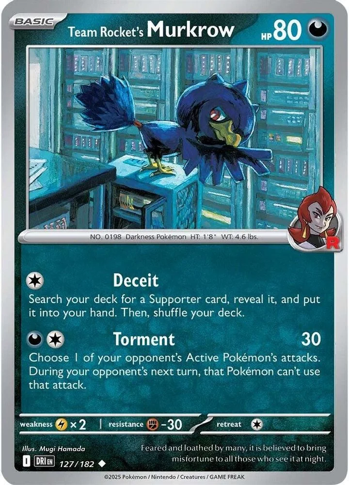 Team Rocket's Murkrow 127/182 — front