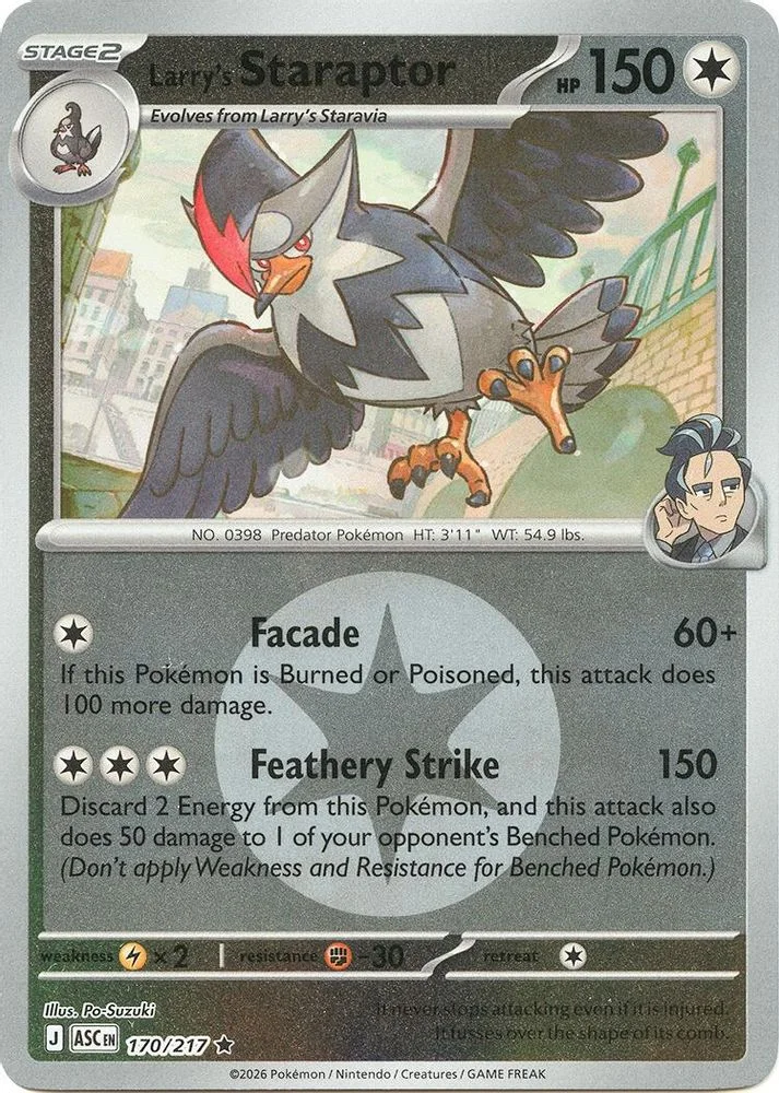 Larry's Staraptor 170/217 (Energy Symbol Pattern) — front