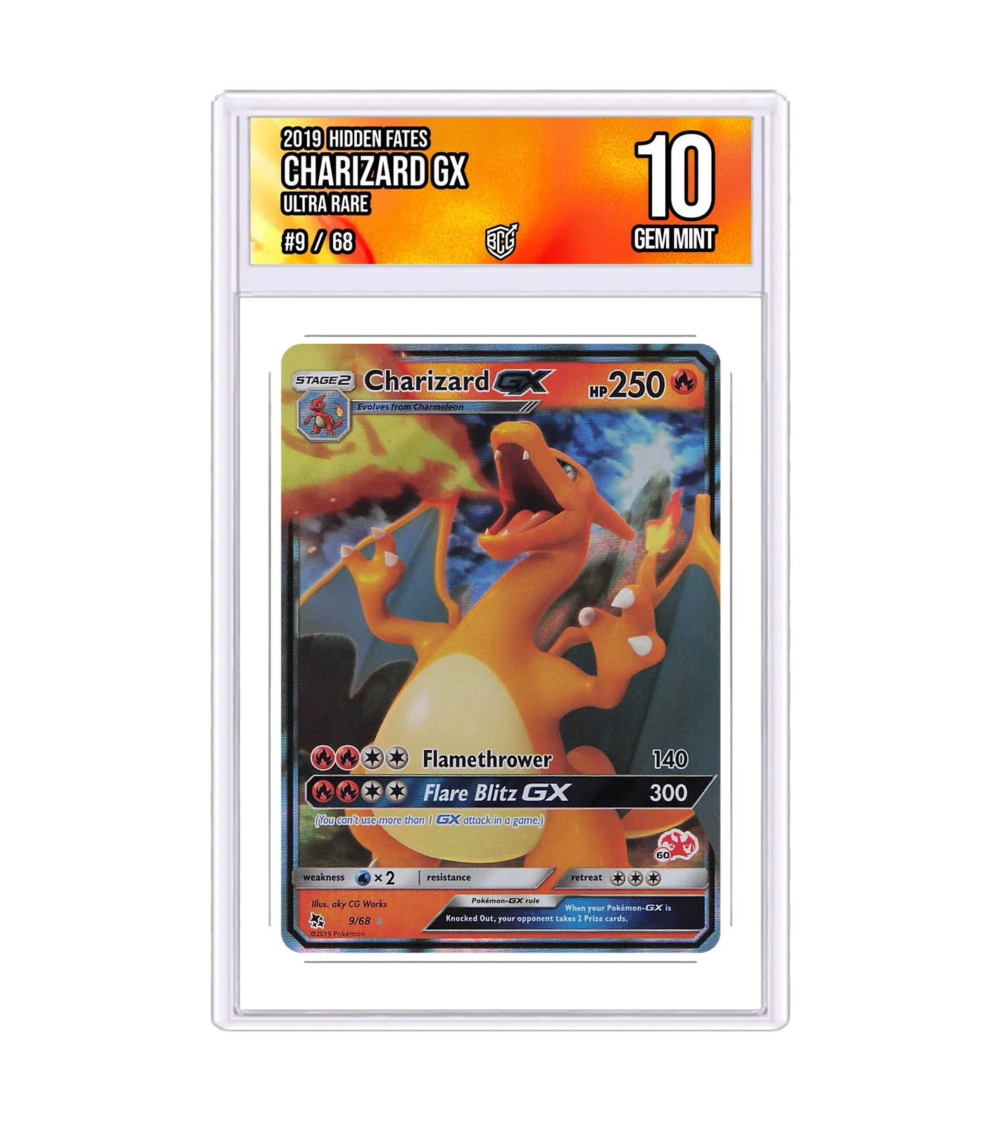 Charizard GX 9/68 · BCG 10 Gem Mint — front