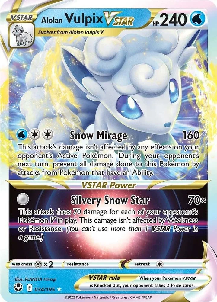 Alolan Vulpix VSTAR 034/195 — front