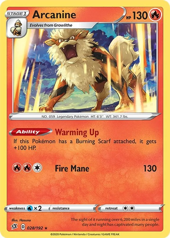 Arcanine 028/192 — front