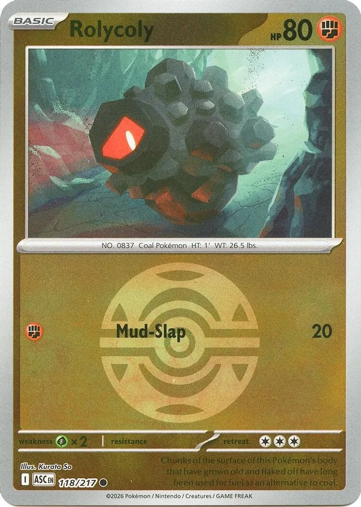 Rolycoly 118/217 (Dusk Ball) — front