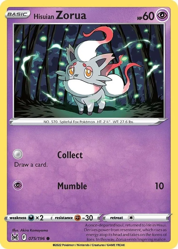 Hisuian Zorua 075/196 — front