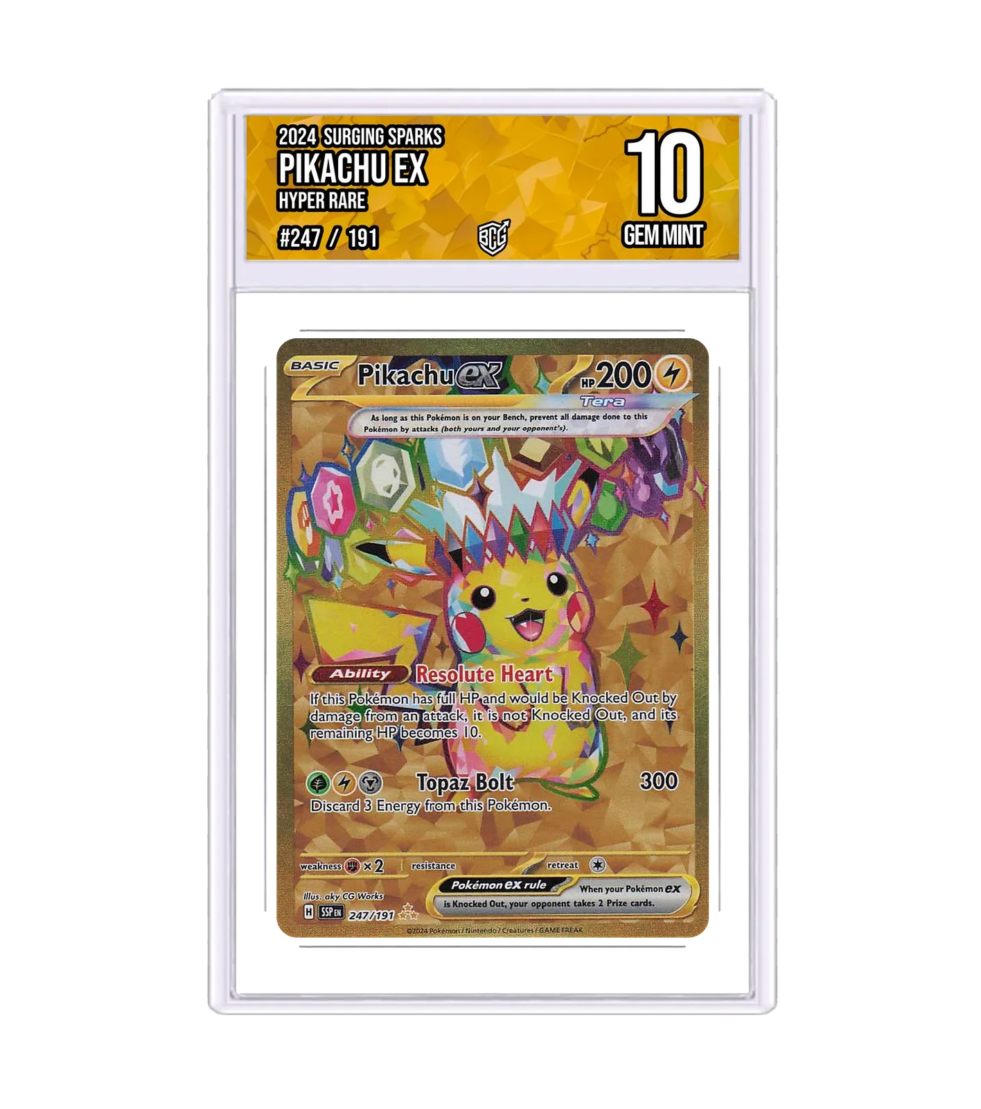 Pikachu ex 247/191 · BCG 10 Gem Mint — front