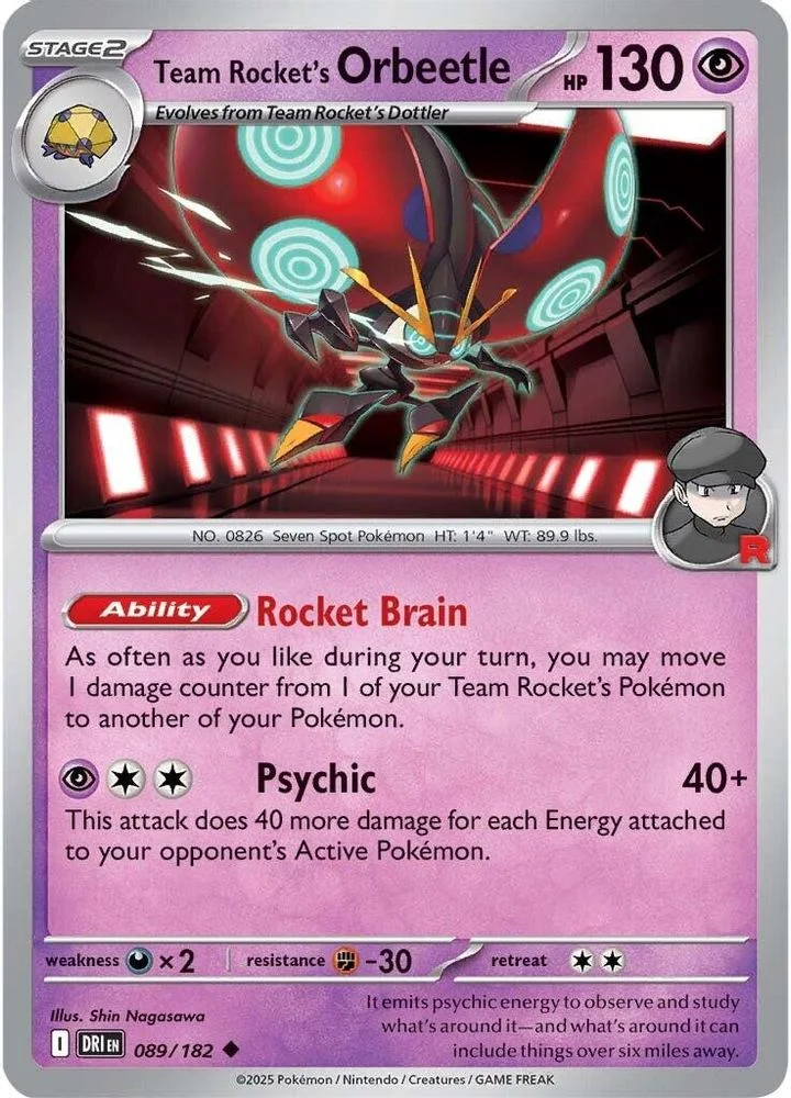 Team Rocket's Orbeetle 089/182 — front