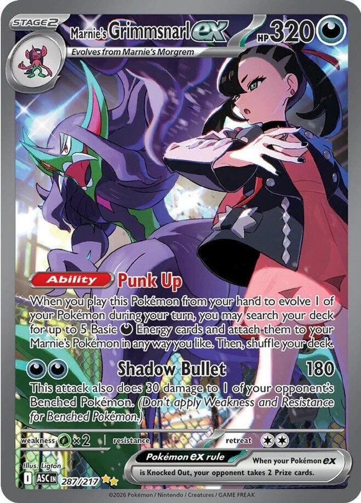 Marnie's Grimmsnarl ex 287/217 — front