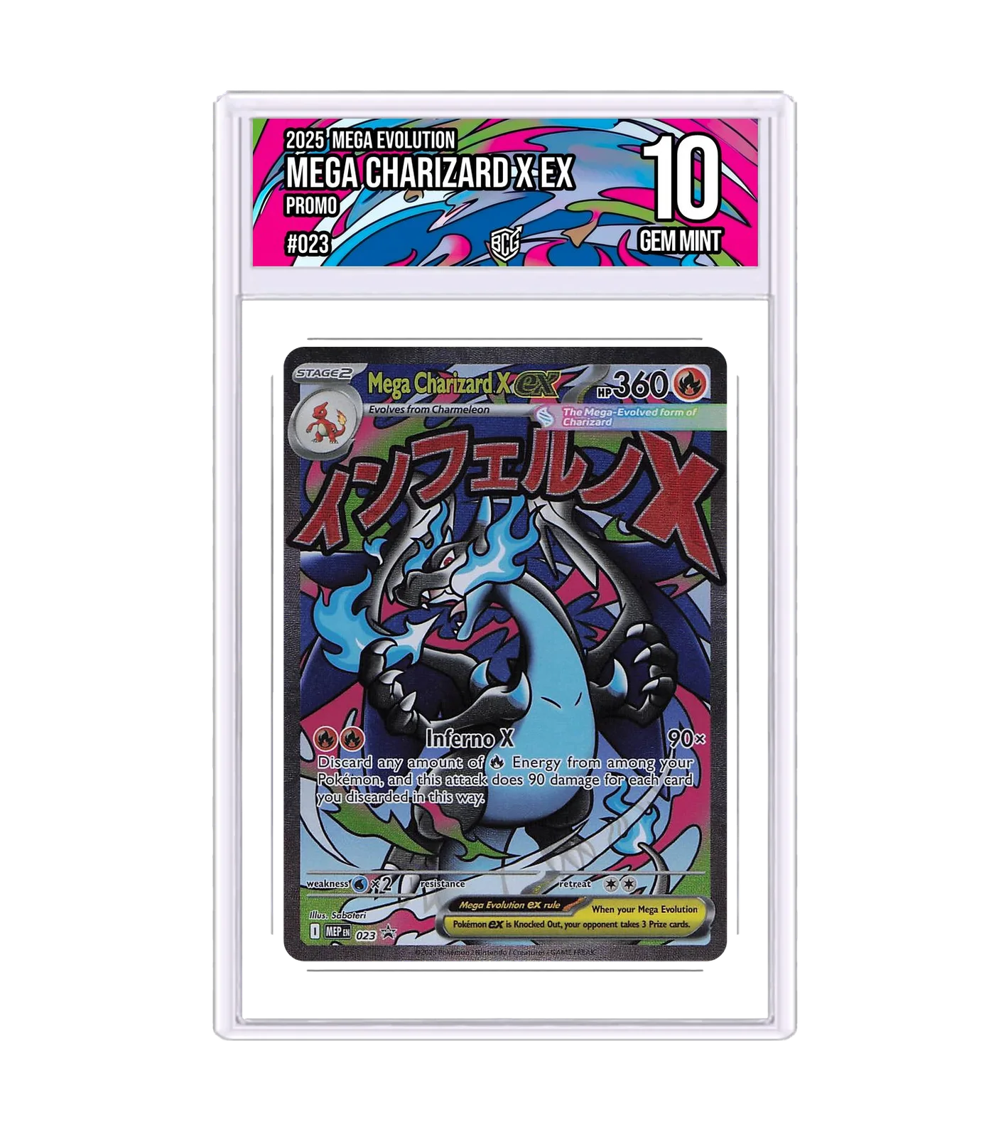 Mega Charizard X ex 023 · BCG 10 Gem Mint — front