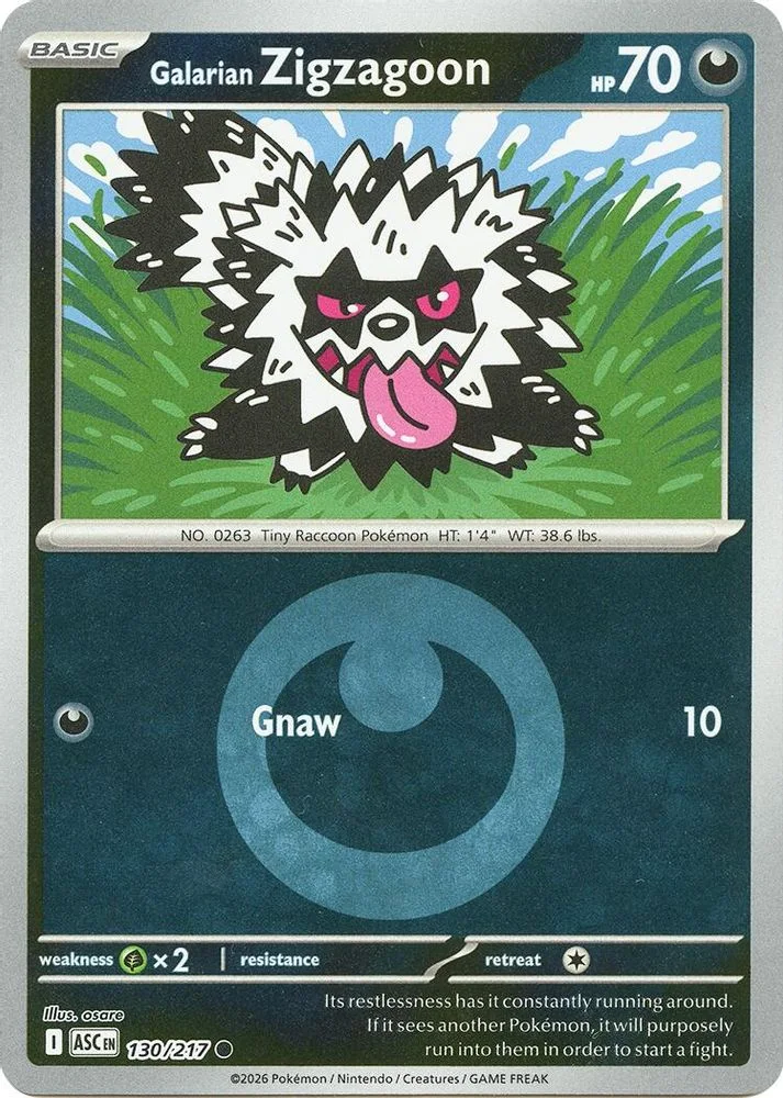 Galarian Zigzagoon 130/217 (Energy Symbol Pattern) — front