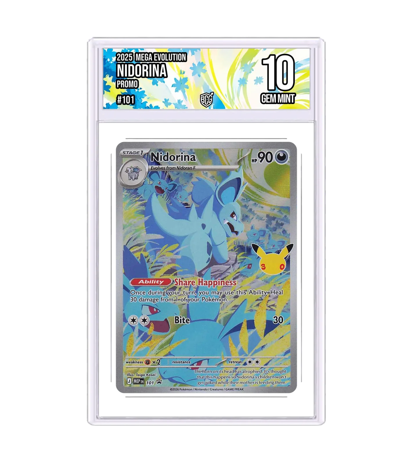 Nidorina 101 · BCG 10 Gem Mint — front