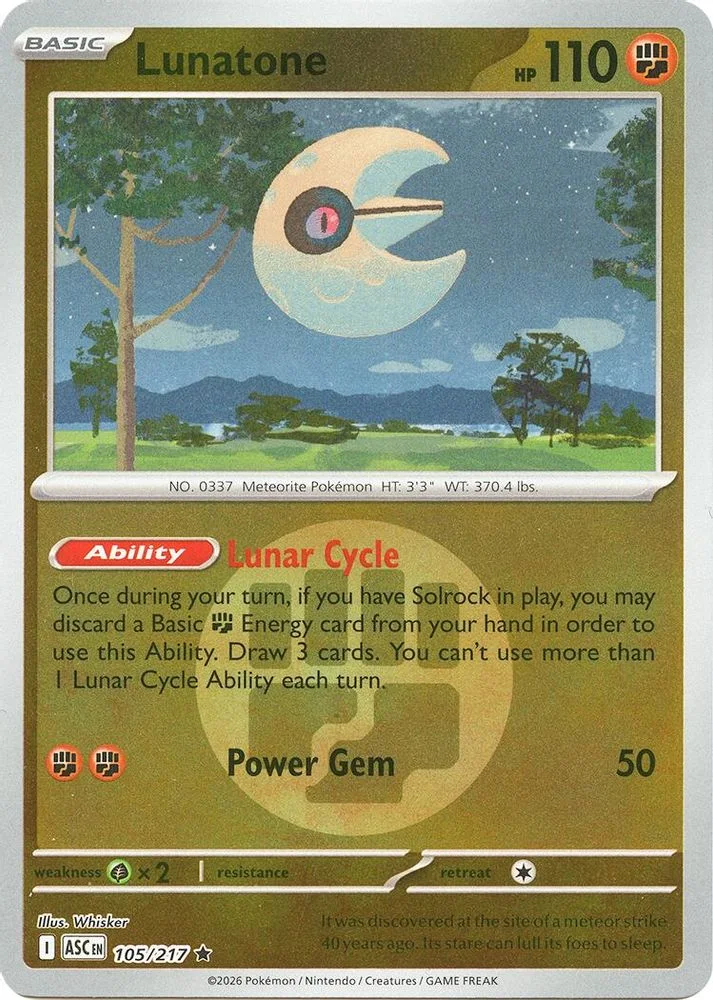 Lunatone 105/217 (Energy Symbol Pattern) — front