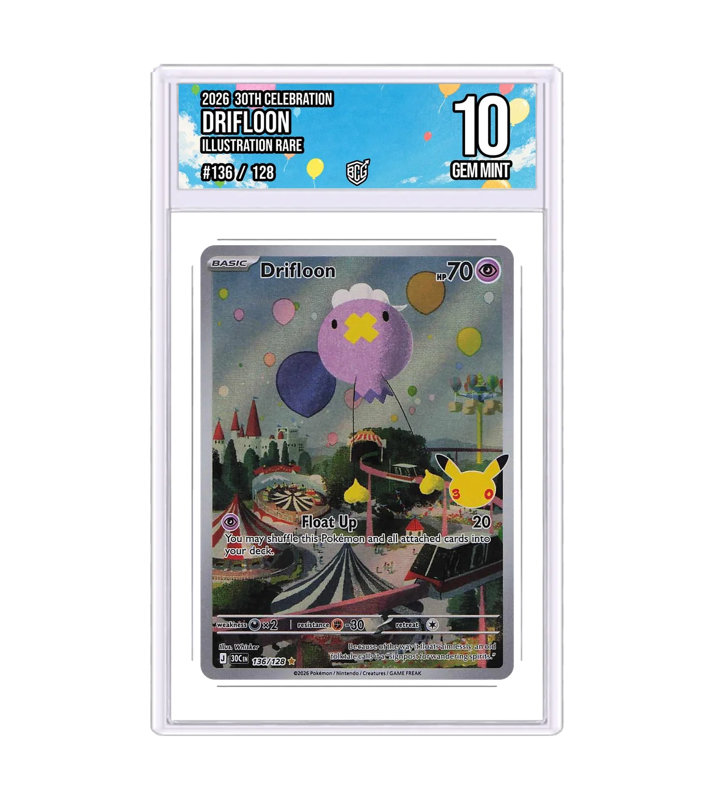 Drifloon 136/128 · BCG 10 Gem Mint — front