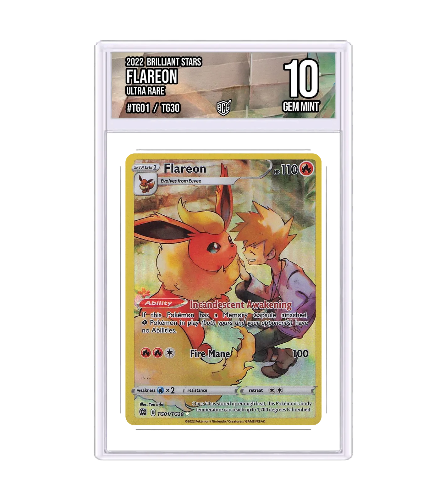 Flareon TG01/TG30 · BCG 10 Gem Mint — front