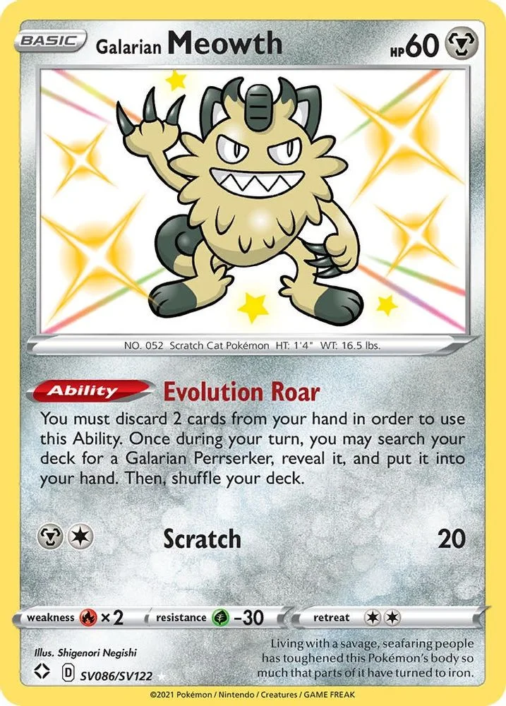 Galarian Meowth SV086/SV122 — front