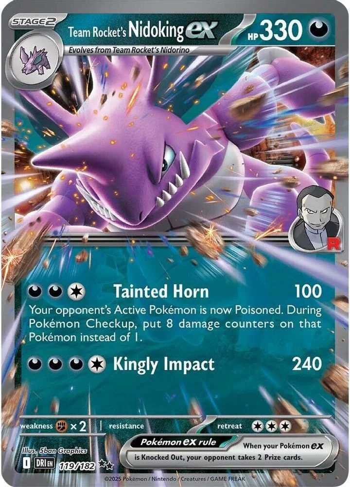 Team Rocket's Nidoking ex 119/182 — front
