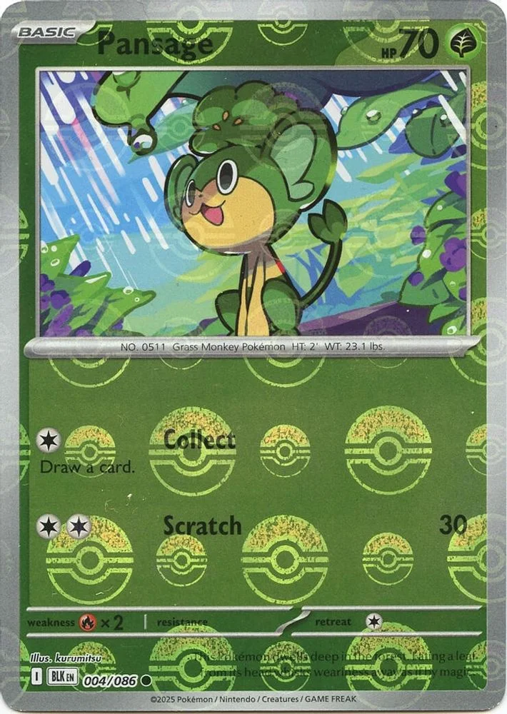 Pansage 004/086 (Poke Ball Pattern) — front