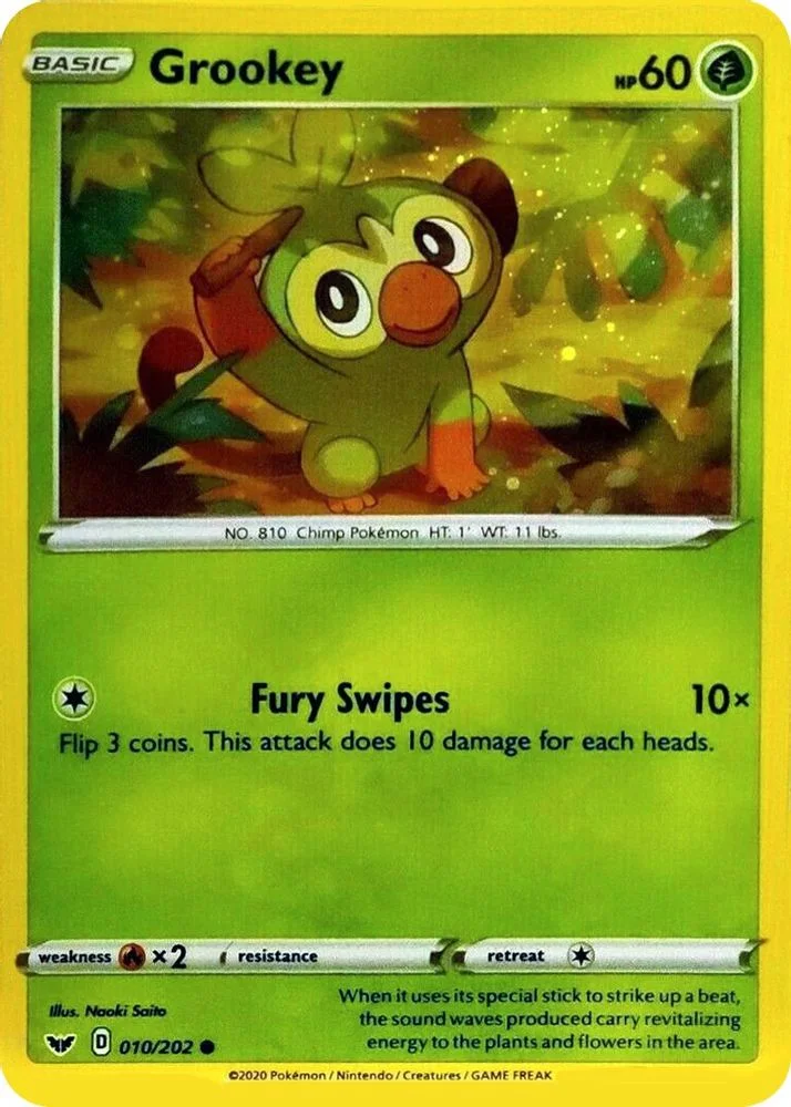 Grookey 010/202 (Cosmos Holo) — front