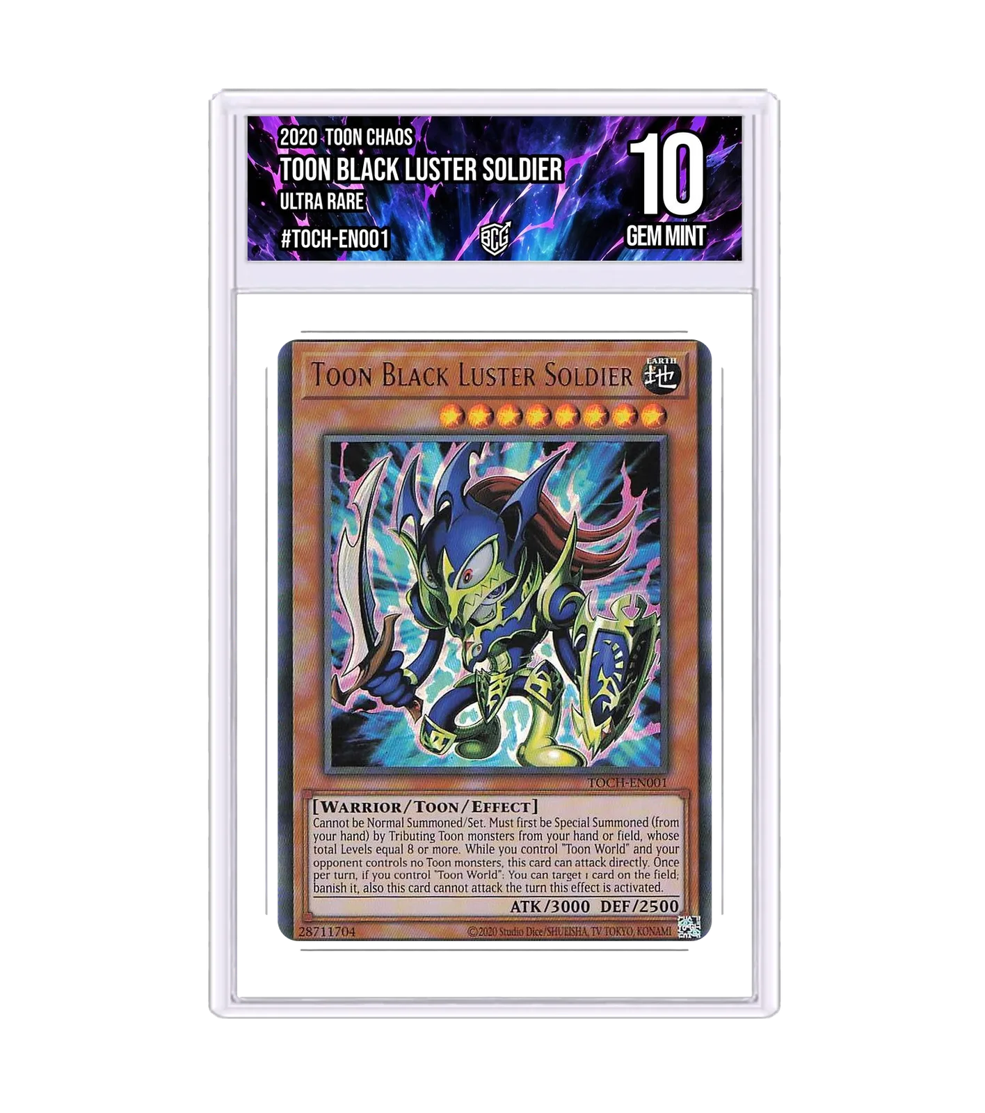 Toon Black Luster Soldier TOCH-EN001 · BCG 10 Gem Mint — front