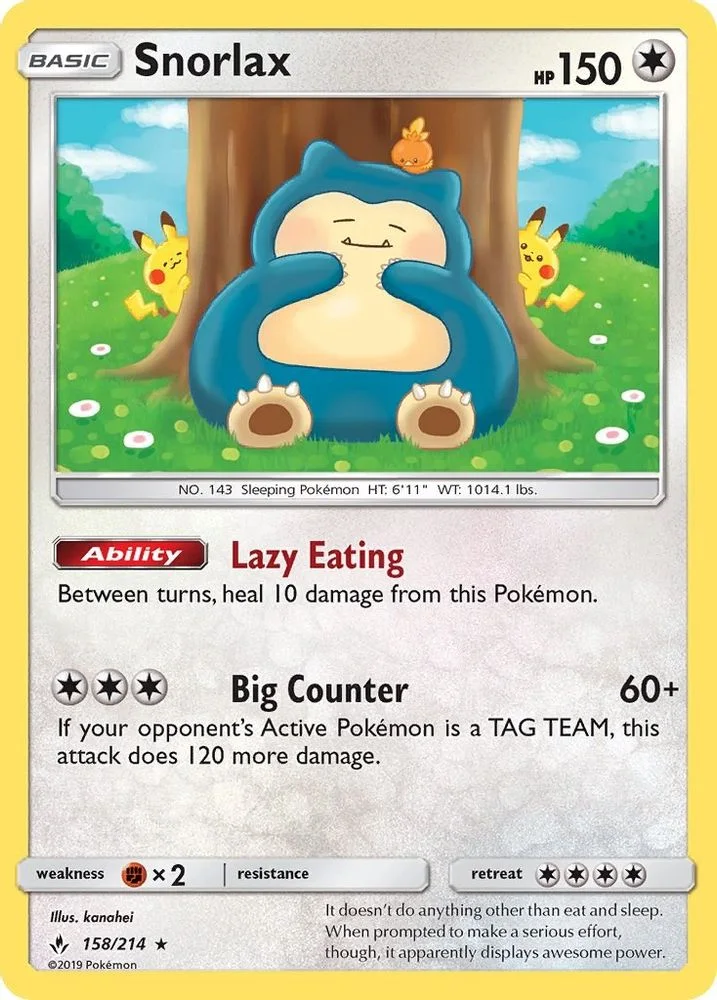Snorlax 158/214 — front