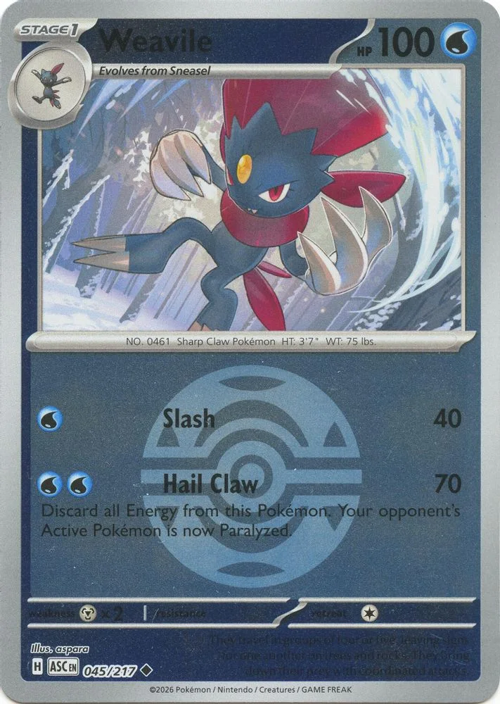 Weavile 045/217 (Dusk Ball) — front
