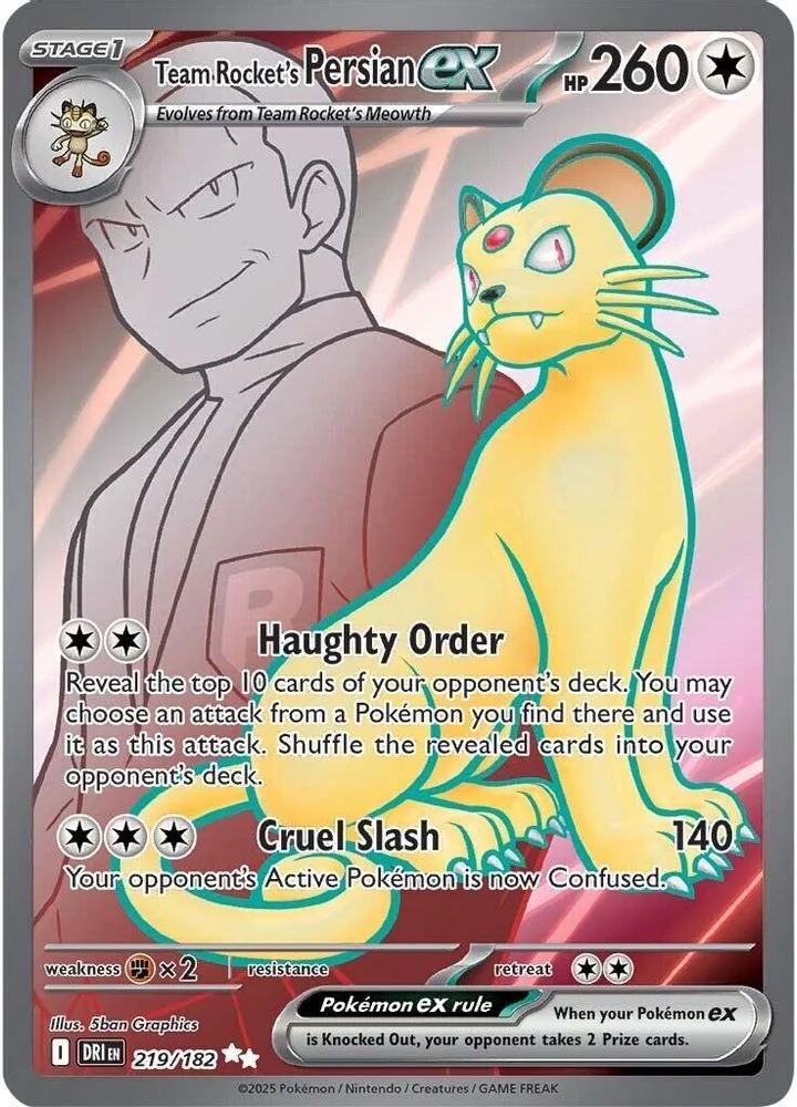 Team Rocket's Persian ex 219/182 — front