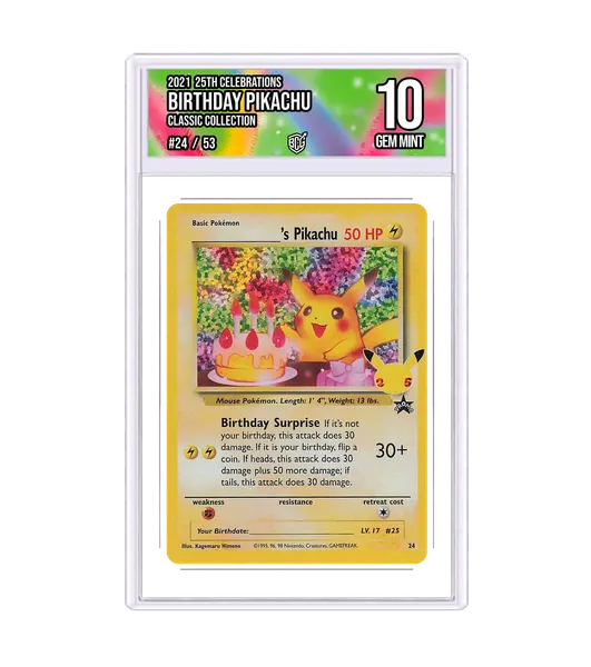 Birthday Pikachu 24/53 · BCG 10 Gem Mint