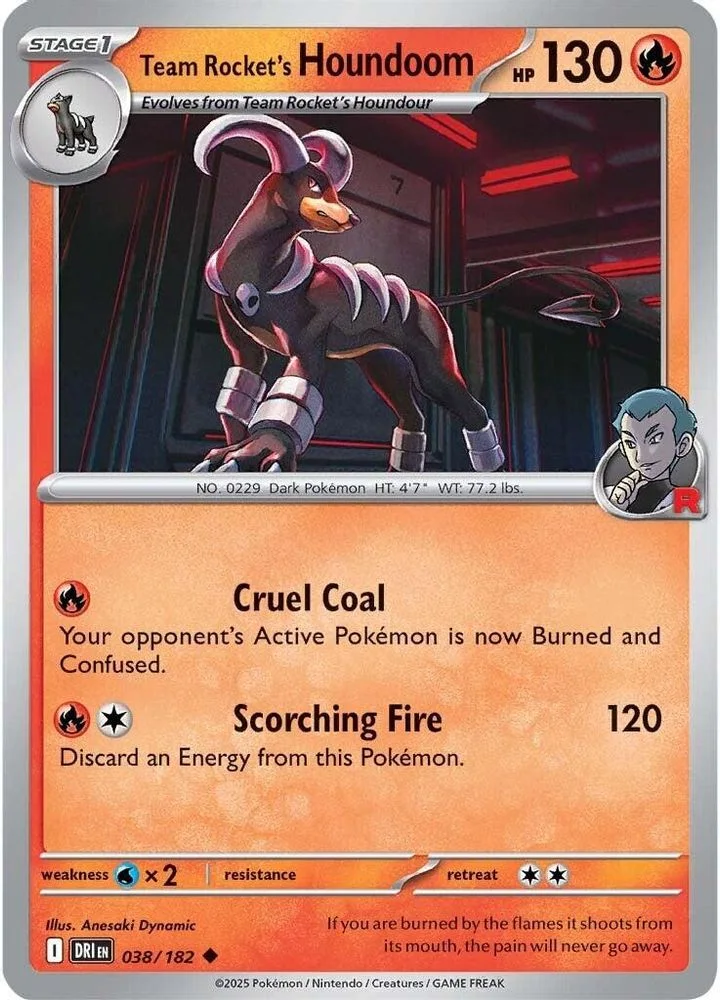 Team Rocket's Houndoom 038/182 — front