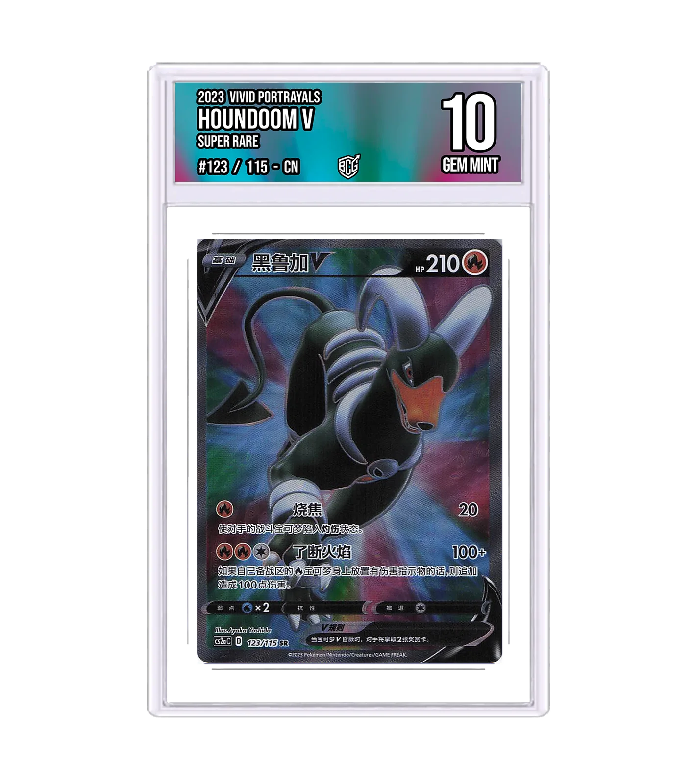 Houndoom V 123/115 · BCG 10 Gem Mint — front