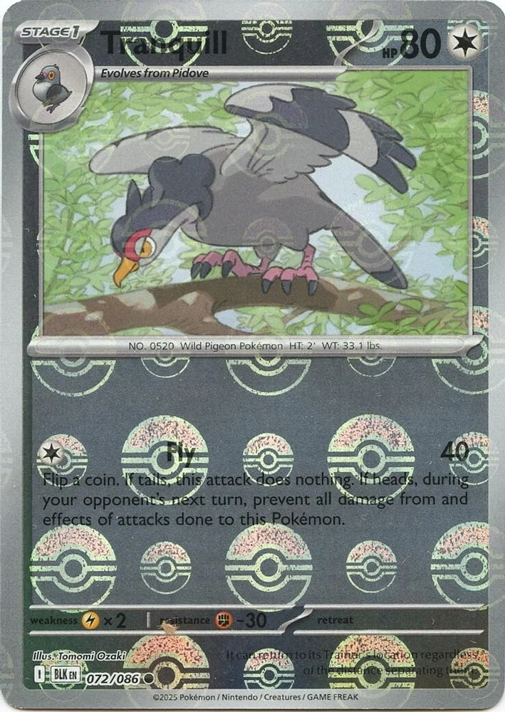 Tranquill 072/086 (Poke Ball Pattern) — front