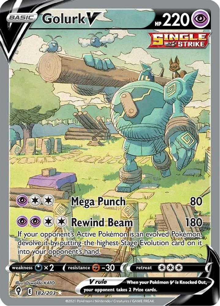 Golurk V 182/203 (Alternate Full Art) — front
