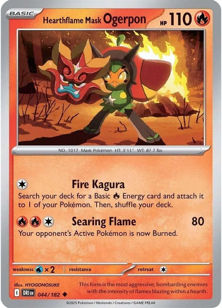 Hearthflame Mask Ogerpon 044/182 — front
