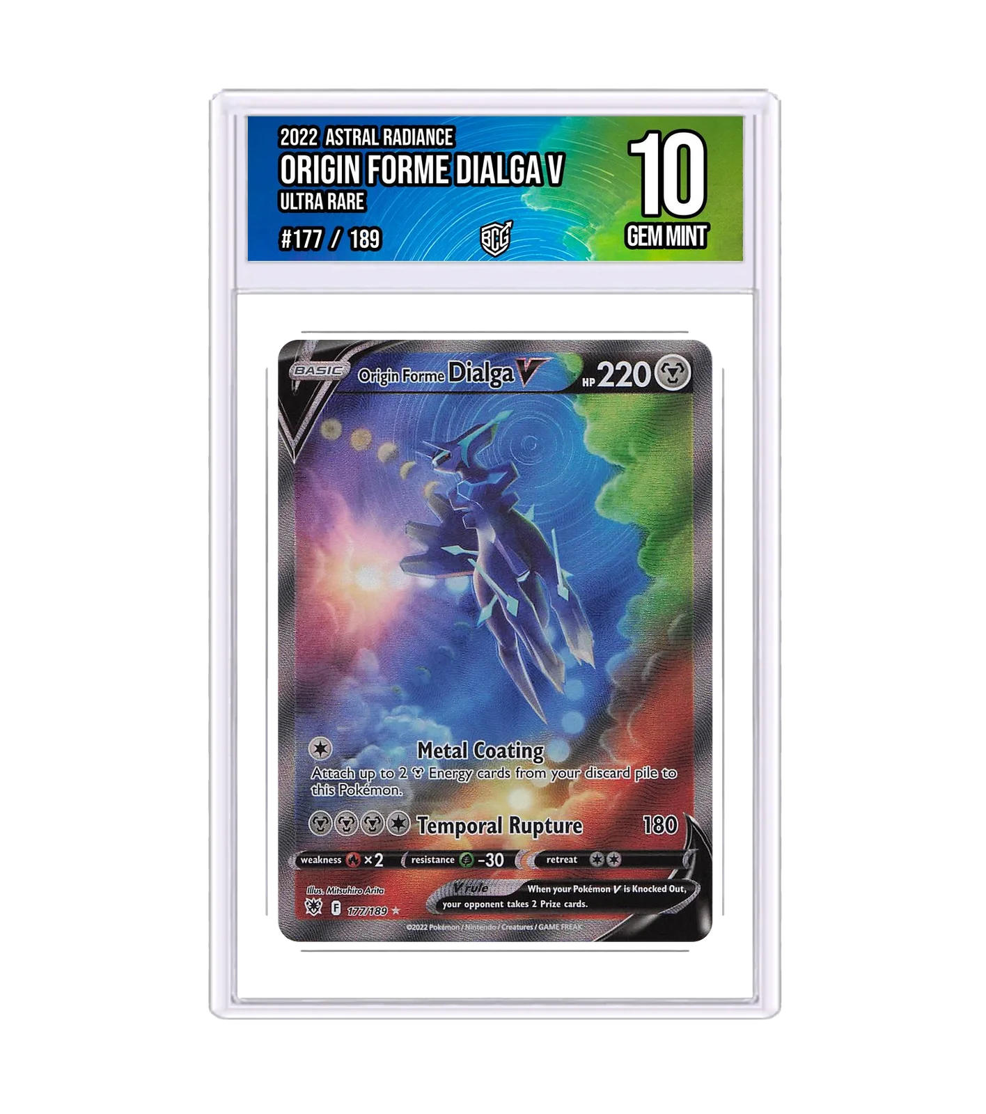Origin Forme Dialga V 177/189 · BCG 10 Gem Mint — front