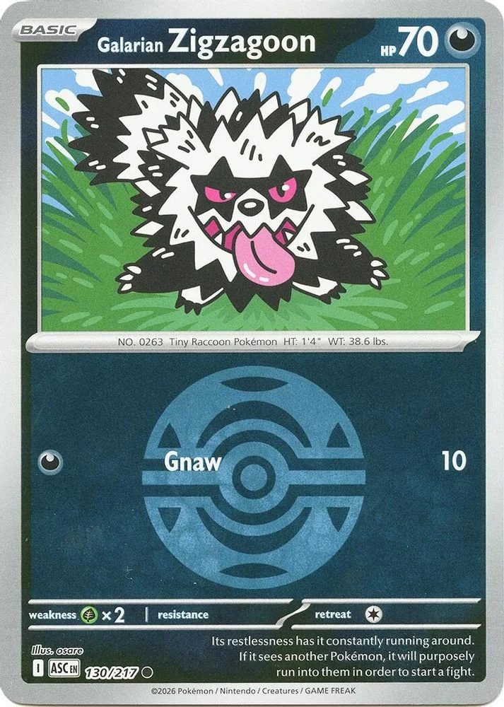 Galarian Zigzagoon 130/217 (Dusk Ball) — front