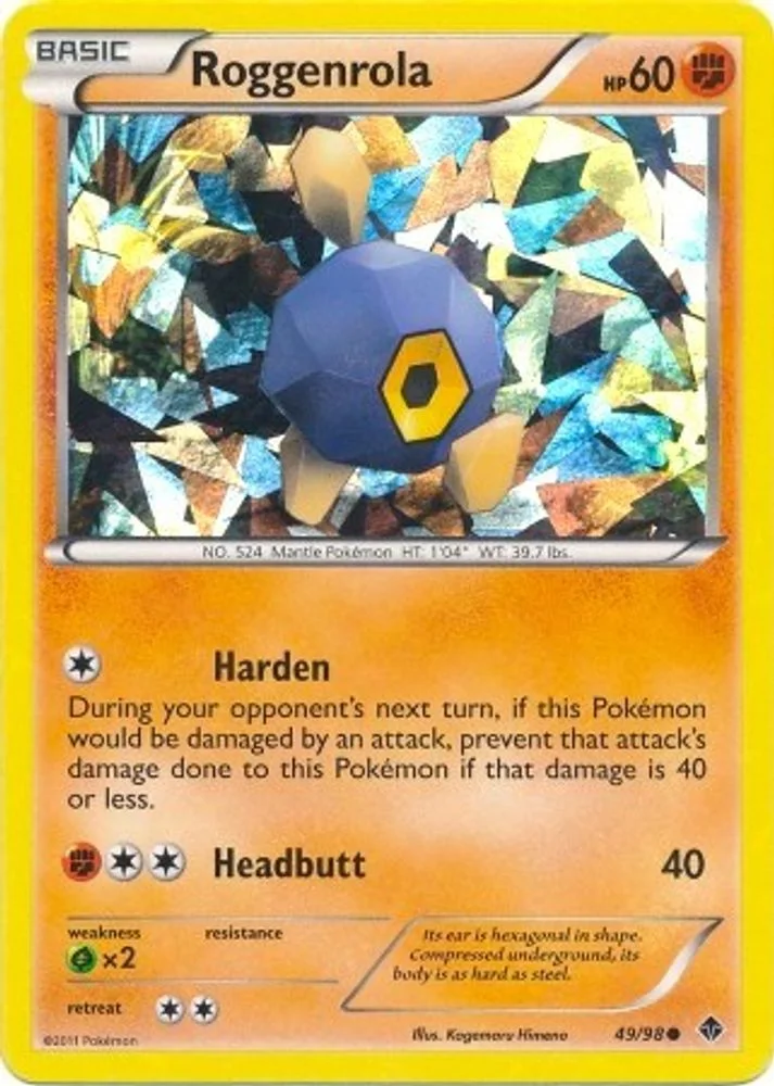Roggenrola 049/098 (Cracked Ice Holo) — front