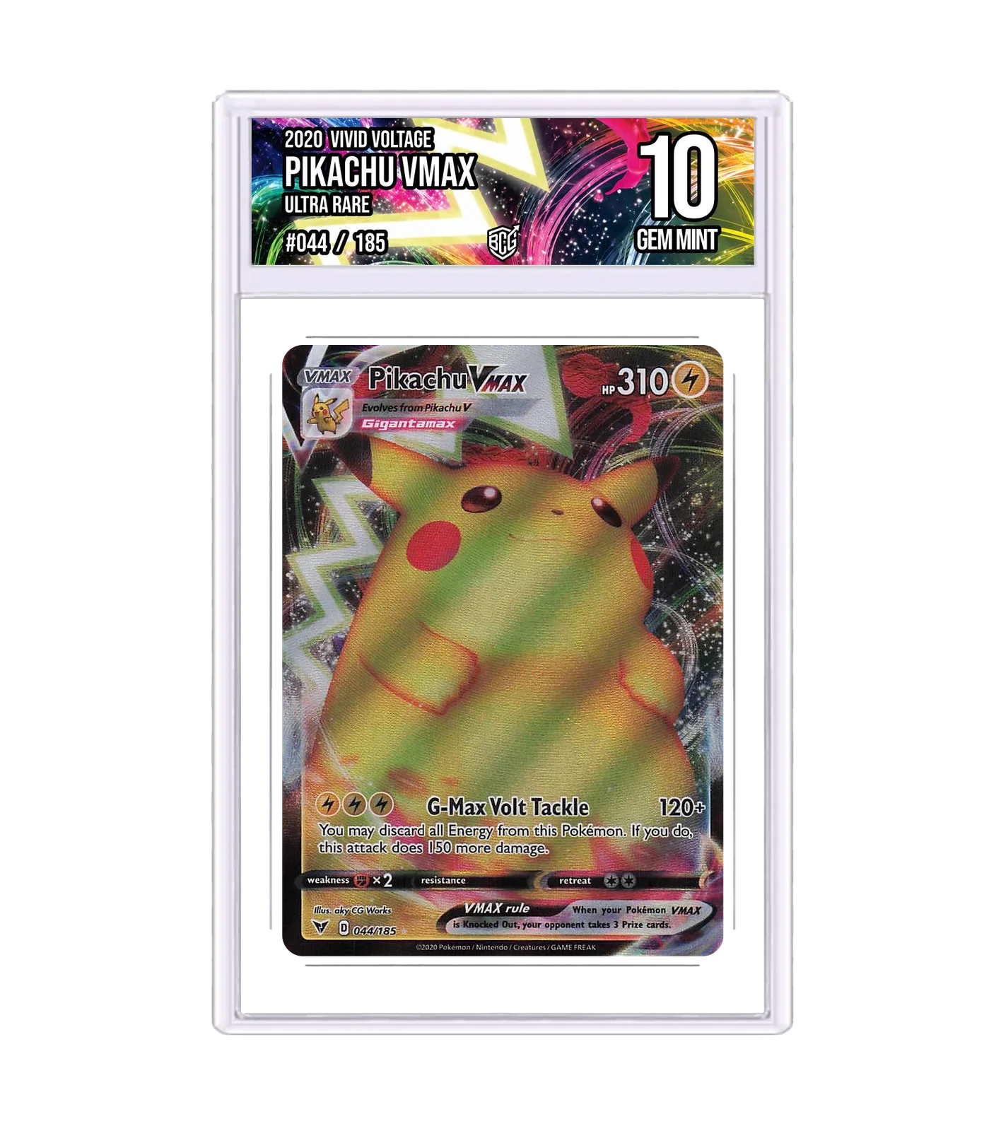 Pikachu VMAX 044/185 · BCG 10 Gem Mint — front