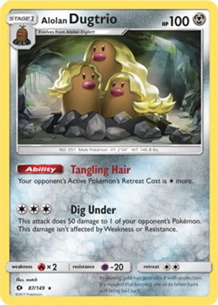 Alolan Dugtrio 087/149 (Cosmos Holo) — front