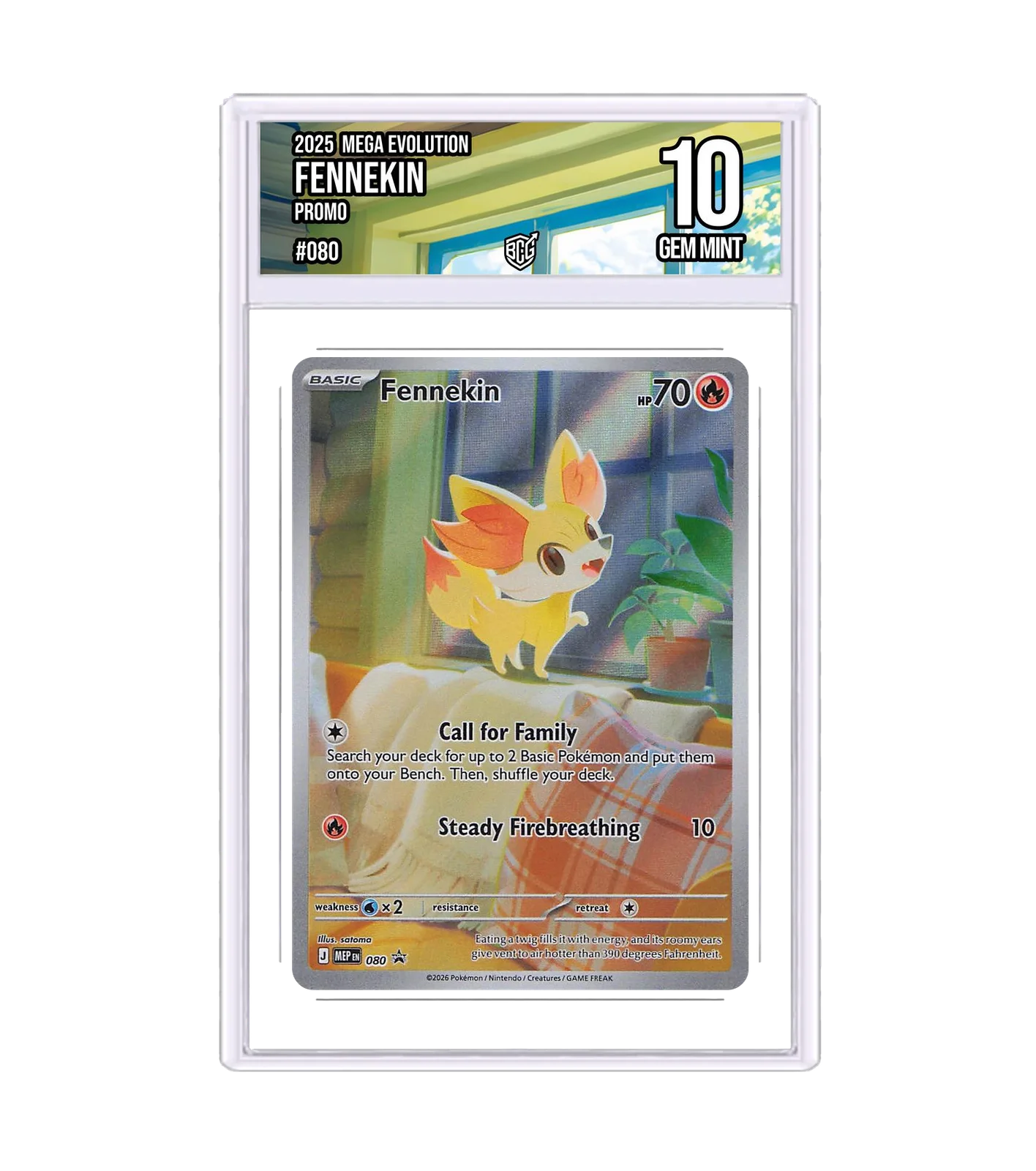 Fennekin 080 · BCG 10 Gem Mint — front