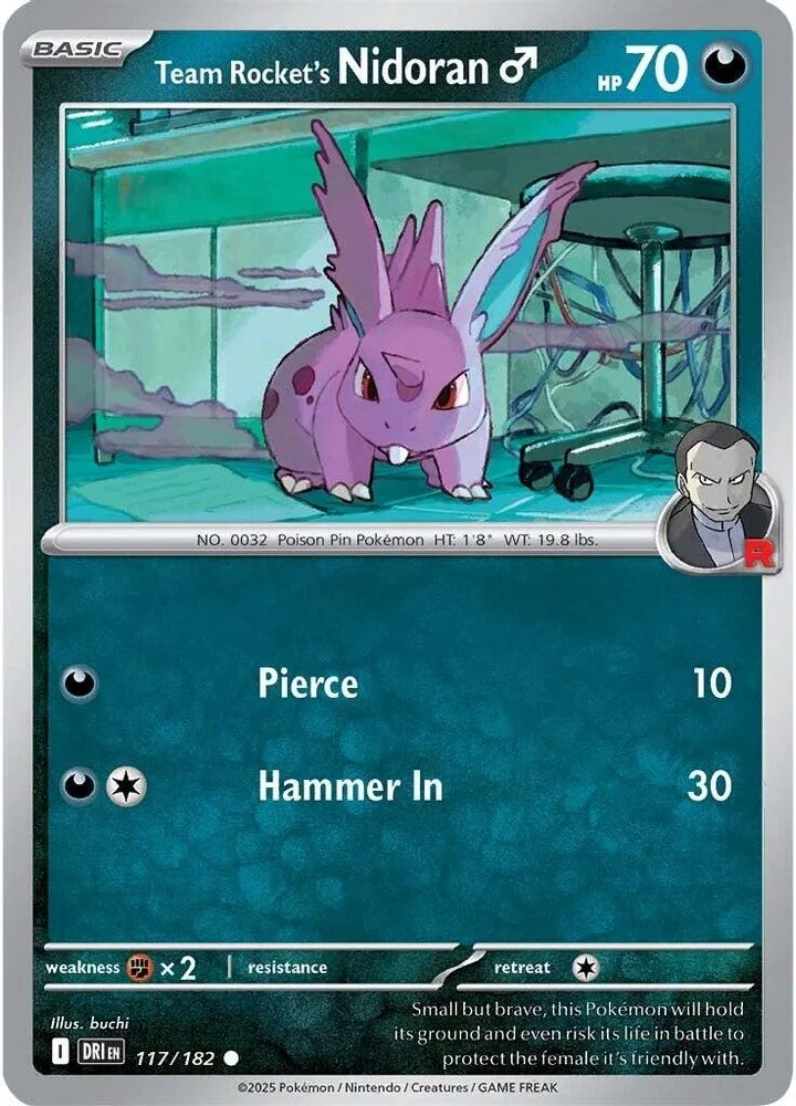 Team Rocket's Nidoran M 117/182 — front