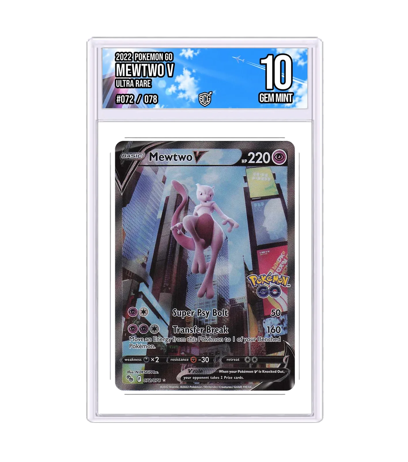 Mewtwo V 072/078 · BCG 10 Gem Mint — front