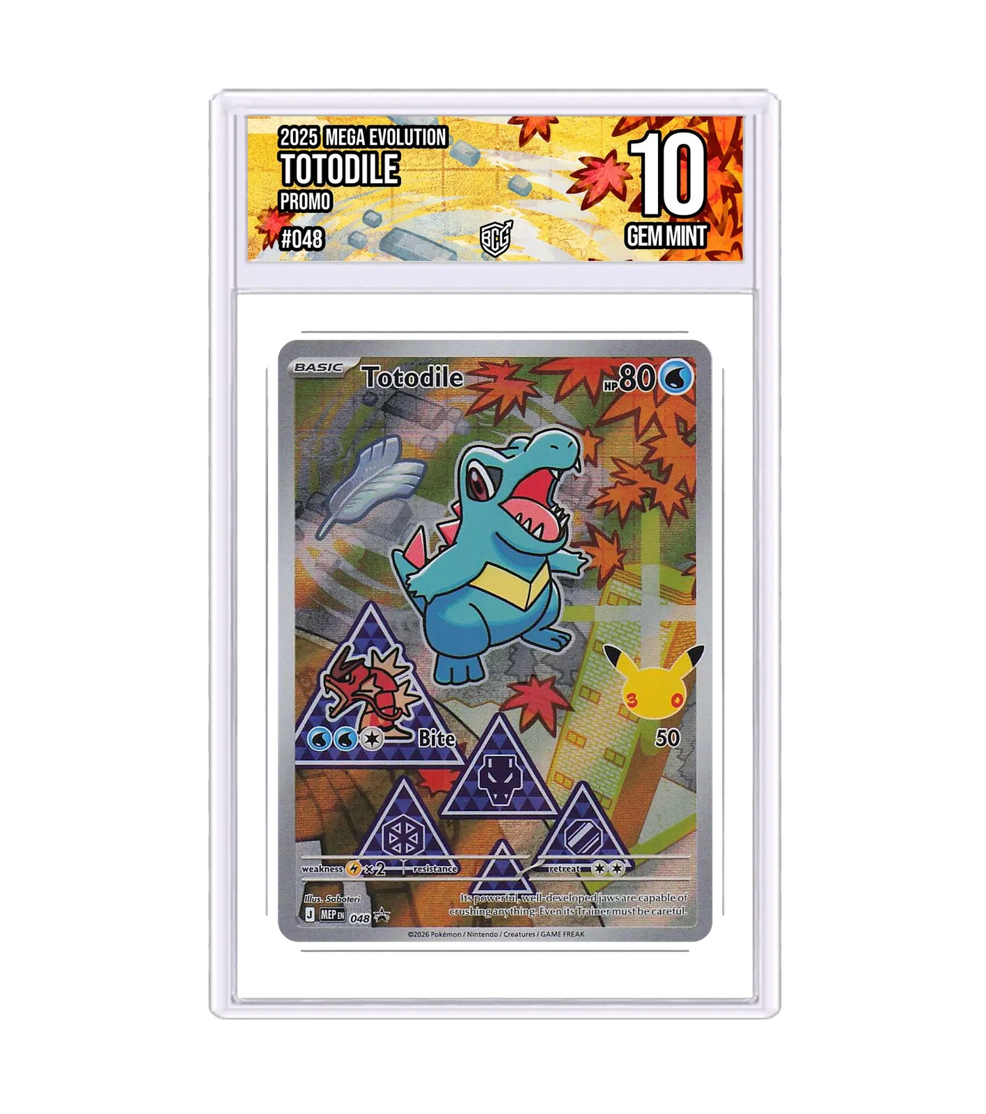 Totodile 048 · BCG 10 Gem Mint — front