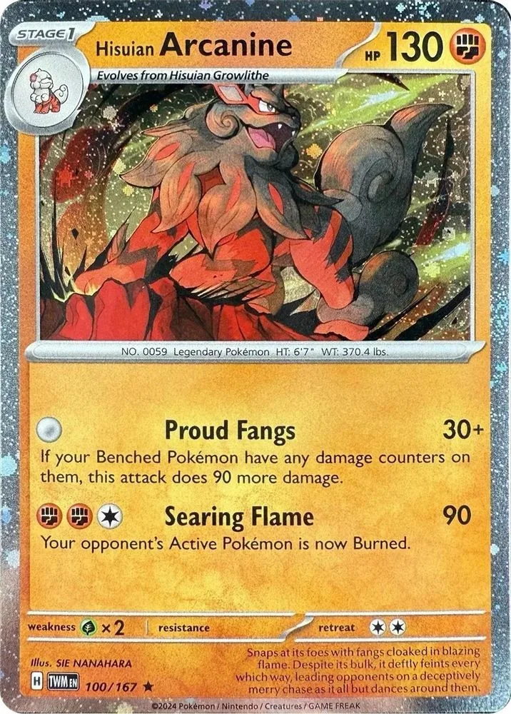 Hisuian Arcanine 100/167 (Cosmos Holo) — front