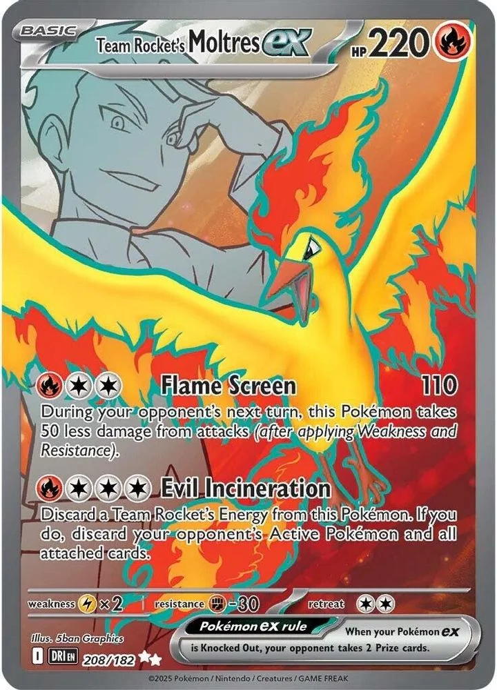 Team Rocket's Moltres ex 208/182 — front