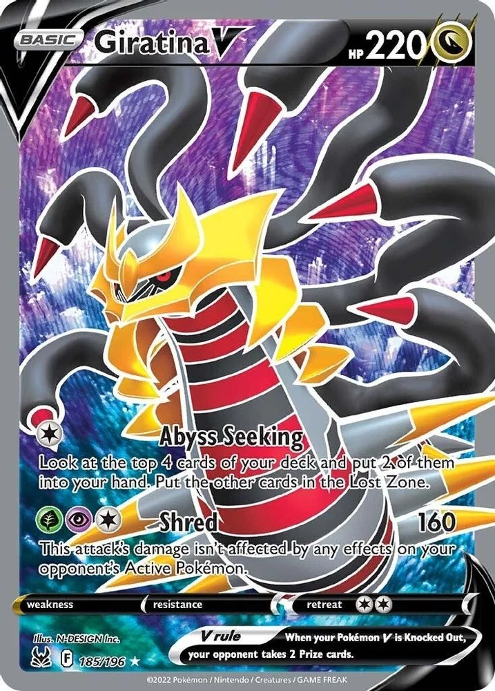 Giratina V 185/196 (Full Art) — front