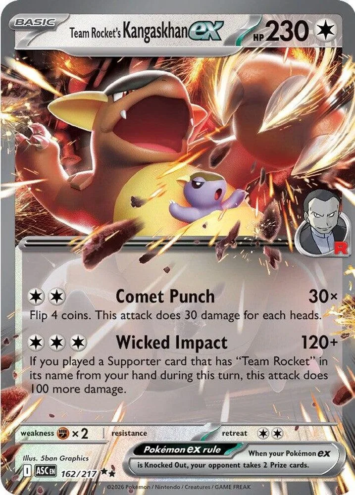 Team Rocket's Kangaskhan ex 162/217 — front