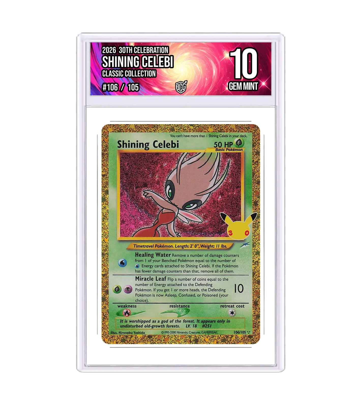 Shining Celebi 106/105 · BCG 10 Gem Mint — front