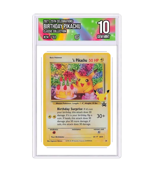 Birthday Pikachu 24/53 · BCG 10 Gem Mint