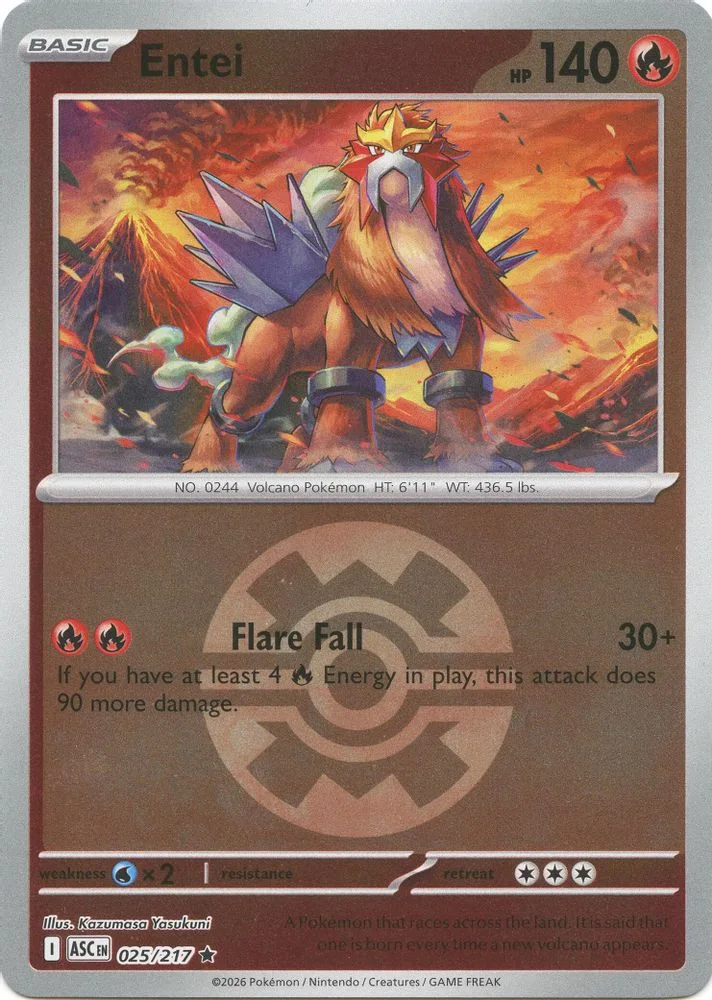 Entei 025/217 (Quick Ball) — front