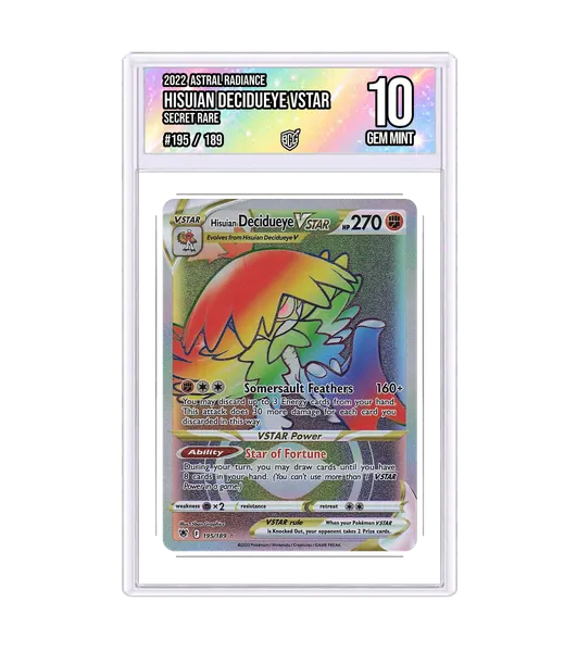 Hisuian Decidueye VSTAR 195/189 · BCG 10 Gem Mint